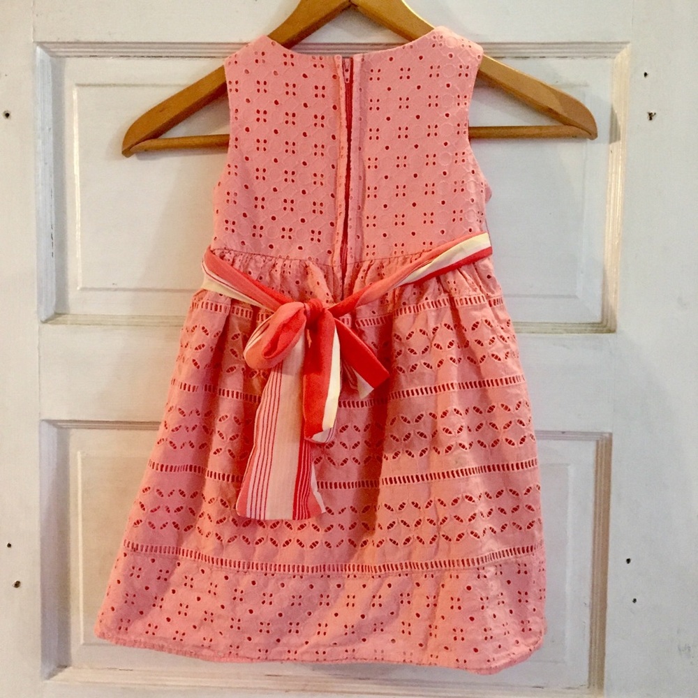 Coral Eyelet Dress
